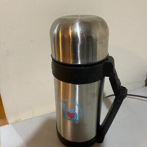 Vintage Stainless Steel 40 oz THERMOS Vacuum Bottle w/Cap and Cup